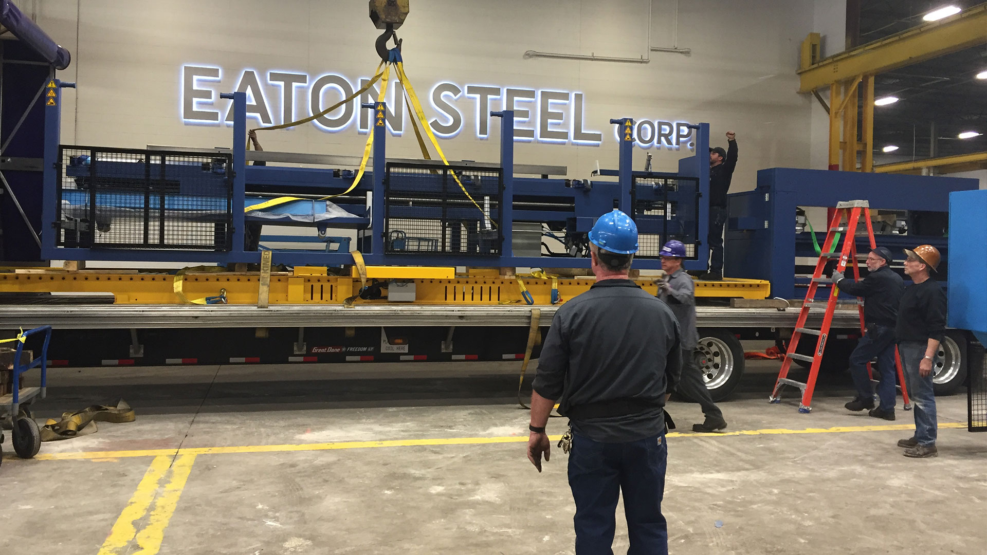 Image of ADICA Trucking working with Eaton Steel.